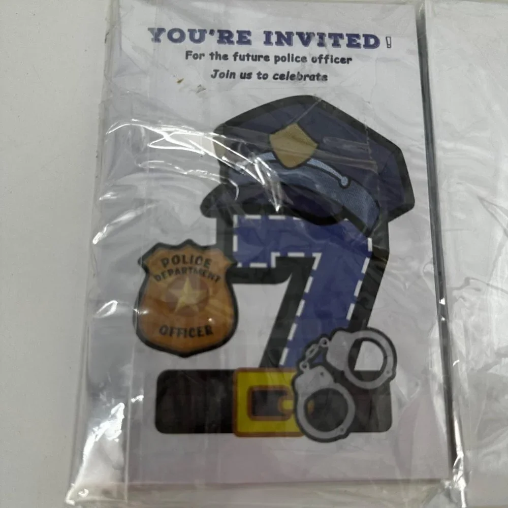 * 7 Year old Police Officer theme Invitations